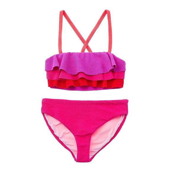 Terez Swim Terez 2pc Colorblocked Ruffle Bikini Set Poshmark